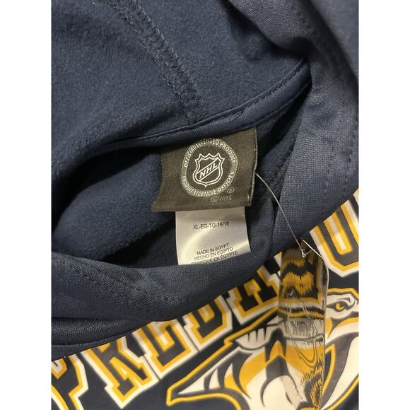 Nashville Predators NHL Hoodie Sweatshirt Blue Mens Small XL Boys - Picture 4 of 5